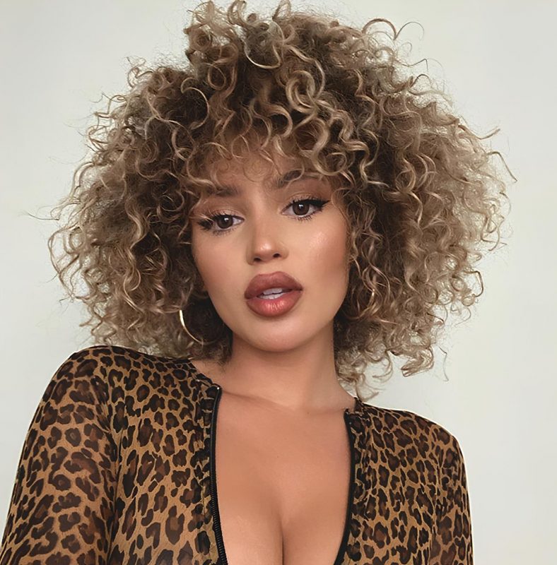 Curly Bob with Retro Glasses for a Vintage Vibe