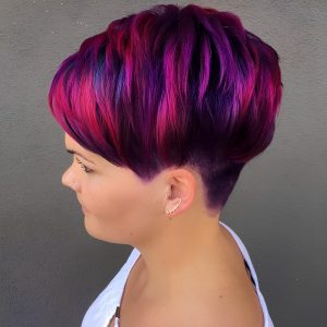 Deep Violet Undercut with Magenta Highlights Deep Violet Undercut with Magenta Highlights