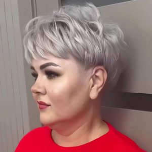 Edgy Silver Pixie with Asymmetrical Layers Edgy Silver Pixie with Asymmetrical Layers