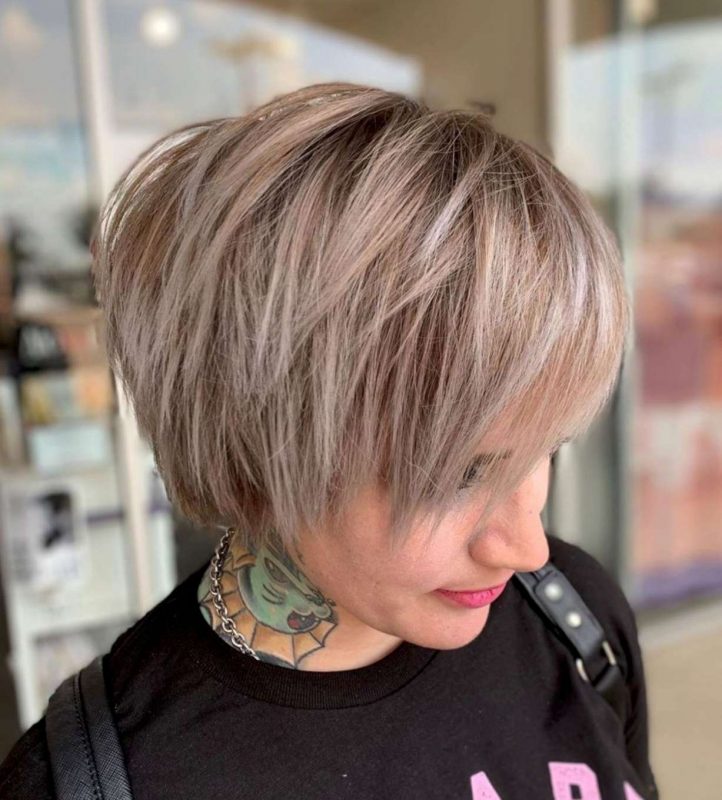 Icy Blonde Shaggy Pixie