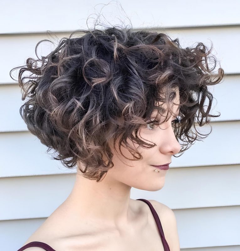 Textured Curly Bob with Playful Layers