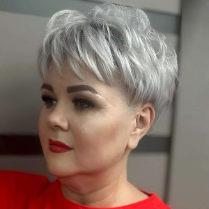Textured Silver Pixie with Volume Textured Silver Pixie with Volume
