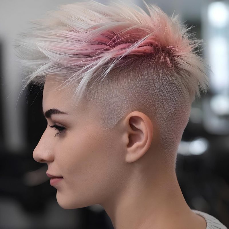 Bold Undercut with Pink Accents