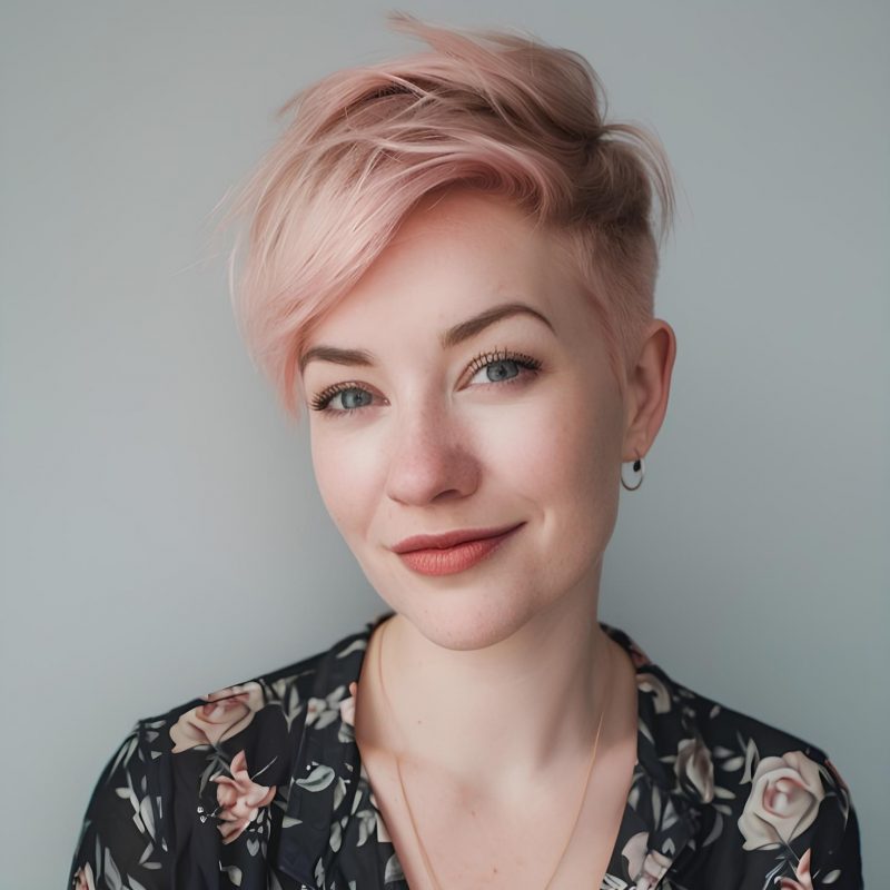 Soft and Feminine Side-Swept Pixie