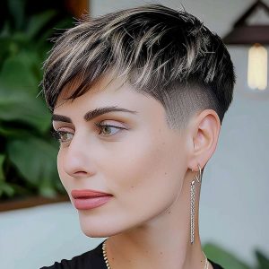 Bold Undercut Pixie with Sharp Lines Bold Undercut Pixie with Sharp Lines