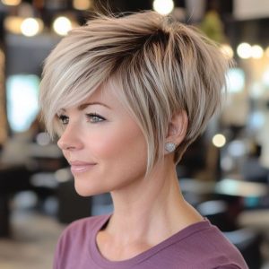 Chic Layered Pixie Bob with Side Bangs Chic Layered Pixie Bob with Side Bangs