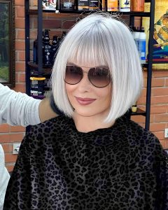 Classic Bob with Full Fringe for a Timeless Look Classic Bob with Full Fringe for a Timeless Look