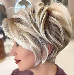 Layered Bob with Natural Highlights Layered Bob with Natural Highlights