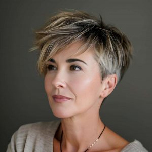 Sophisticated Blonde Pixie with Subtle Layers Sophisticated Blonde Pixie with Subtle Layers
