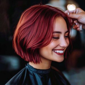 Bold Red Bob with Volume Bold Red Bob with Volume