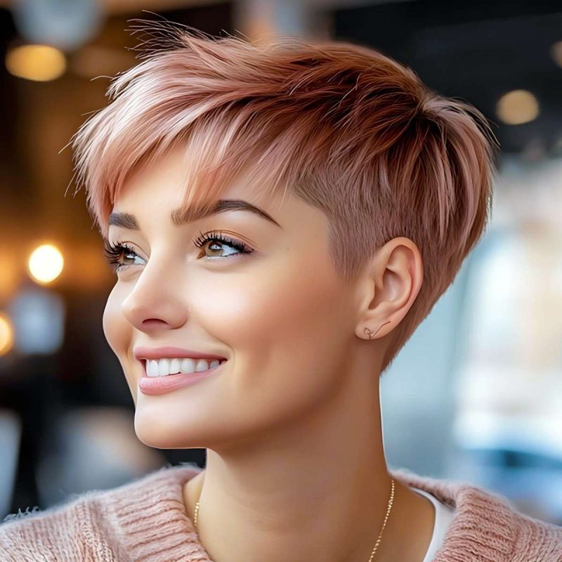Chic Rose Gold Undercut Pixie