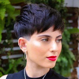 Sleek Black Undercut Pixie Sleek Black Undercut Pixie