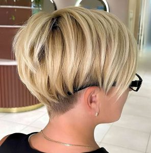 Sleek Blonde Bob with Undercut Sleek Blonde Bob with Undercut