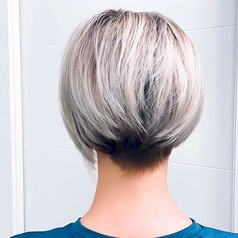 Tapered Nape Asymmetrical Bob