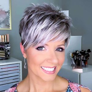 Textured Pixie with Side-Swept Bangs Textured Pixie with Side-Swept Bangs