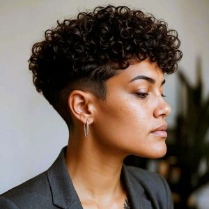 Bold and Beautiful: Tapered Undercut with Defined Natural Curls Bold and Beautiful: Tapered Undercut with Defined Natural Curls