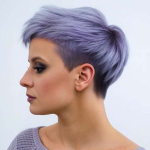 Choppy Blonde Pixie with Feathered Fringe Choppy Blonde Pixie with Feathered Fringe