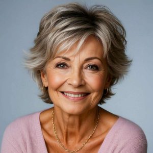 Elegant Feathered Bob for Mature Women Elegant Feathered Bob for Mature Women