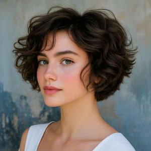 Romantic Layers: Softly Tousled Wavy Bob with Natural Movement Romantic Layers: Softly Tousled Wavy Bob with Natural Movement
