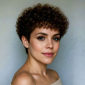 Timeless Curls: Rounded Pixie with Soft Spiral Texture Timeless Curls: Rounded Pixie with Soft Spiral Texture