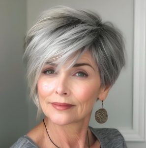 Graceful Gray: The Softly Textured Pixie