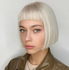 Blunt Bob with Micro Fringe for a Bold Look