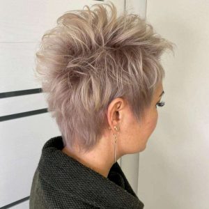 Back View – Edgy & Voluminous Layered Pixie Cut