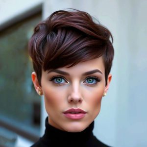 Edgy Dark Pixie with Side Sweep