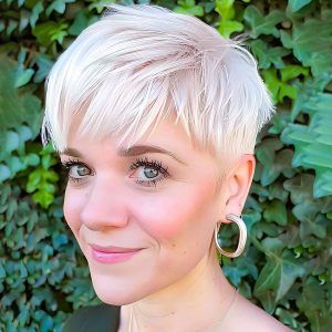 Platinum Blonde Pixie Cut