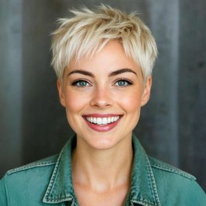 Playful Textured Pixie with Platinum Spark