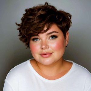 Playful Volume: Side-Swept Textured Pixie with Fluffy Waves